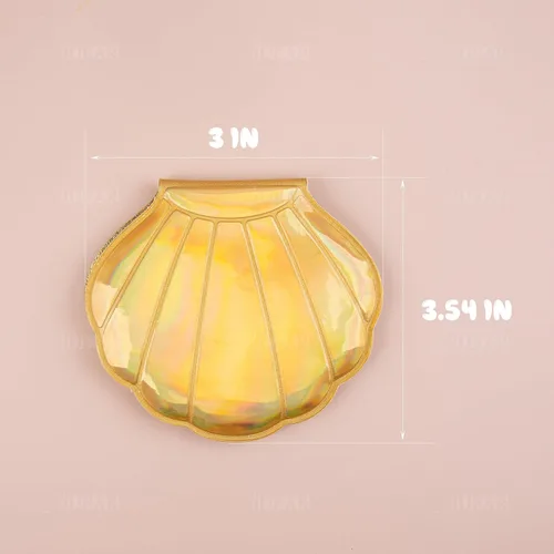Miniatura 2 de AUEAR, Paquete de 4 espejos con purpurina de doble cara, espejos de maquillaje de aumento de 4 colores, mini portátil plegable para bolso, bolso