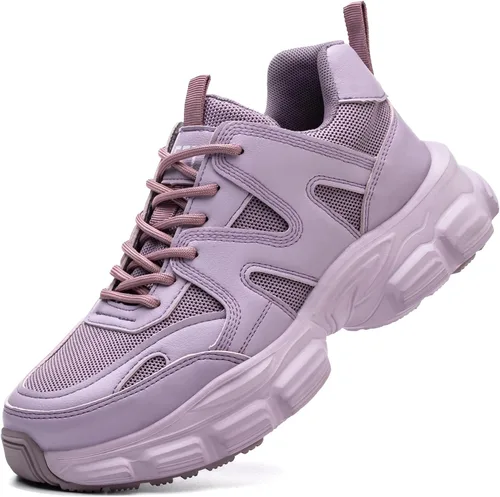 Miniatura 9 de Hogent - Zapatos de puntera de acero para mujer y hombre, anchos, antideslizantes, de trabajo, tenis de punta compuesta, indestructibles, cómodos