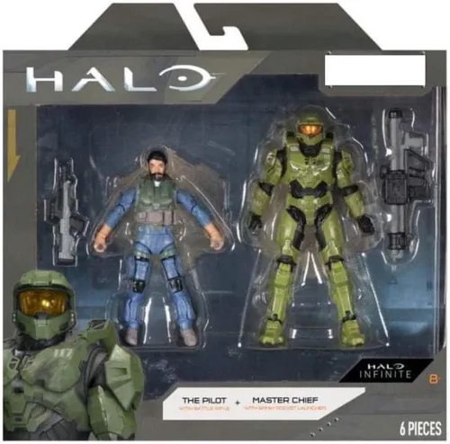 Jazwares World of Halo 20th Anniversary Collection Figuras de acción y juegos de vehículos (Master Chief + Pilot (4 pulgadas)