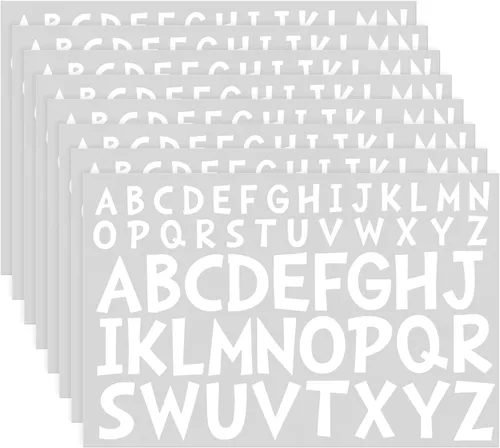 Miniatura 14 de TaoBary 8 hojas de calcomanías de letras adhesivas de vinilo, letras en mayúsculas para decoración de ventanas de buzón