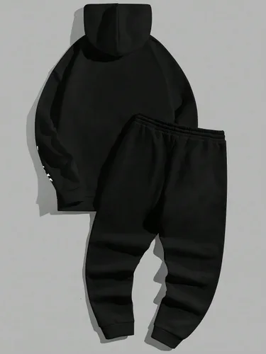Miniatura 2 de GORGLITTER Conjunto deportivo de 2 piezas para hombre, sudadera con capucha y estampado de letras florales