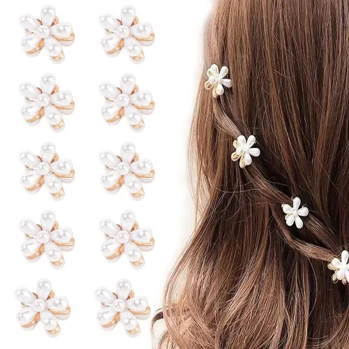Miniatura 7 de 20 piezas Mini Pinzas para el pelo con flores pequeñas, cristal, diseño de primavera, pinzas para niñas y mujeres, lindos pasadores de pelo