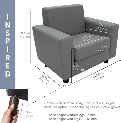 Miniatura 3 de Factory Direct Partners SoftScape Inspired Playtime - Silla de lectura clásica, muebles tapizados de grado comercial para niños, para el hogar
