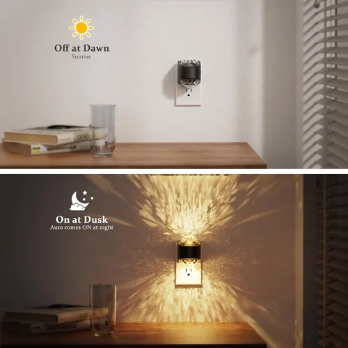 Miniatura 2 de JandCase Luces nocturnas enchufables a la pared, proyector de estrellas, luz nocturna de galaxia automática 3CCT, enchufe con sensor de luz