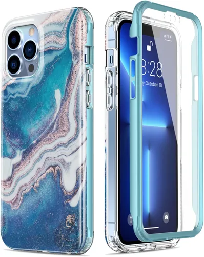 Miniatura 22 de Esdot Funda protectora para iPhone 13 Mini con protector de pantalla integrado, protección de grado militar con diseños de moda para mujeres