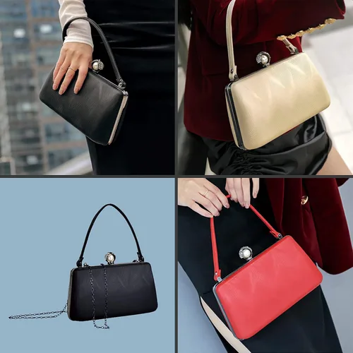 Miniatura 5 de Bolsa de noche para mujer con asa superior formal para graduación cóctel fiesta boda novia bolso de mano con cadena cruzada