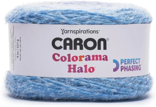Miniatura 2 de Caron Colorama Halo Cake Ultra Marine Hilo - Paquete de 2 unidades de 8oz/226.79g - 71% acrílico, 18% nailon, 11% poliéster, #5 grueso, 60 yardas