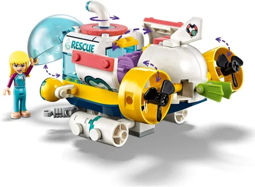 Miniatura 3 de LEGO Friends Dolphins Rescue Mission 41378 Kit de construcción con submarino de juguete y criaturas marinas, divertido juego de vida marina