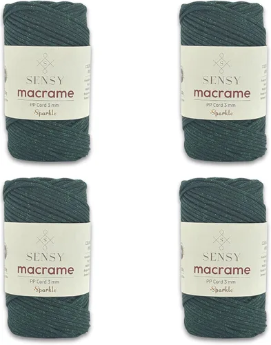 Miniatura 54 de Sensy - Cuerda de poliéster prémium de 0.118 pulgadas (0.118 in), 131 yardas, 100% polipropileno, cordón de macramé, cuerda de ganchillo de 0.118