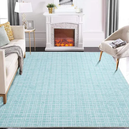 Miniatura 11 de GAOMON Alfombra Corredor de Área de 2 x 6 pies moderna geométrica gris de lana sintética antideslizante de pelo bajo hecha a máquina lavable