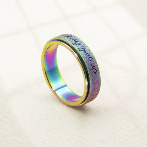 Miniatura 5 de Anillo Inicial Giratoria de Ansiedad para Mujeres Anillo de Ansiedad para Mujeres y Hombres Anillo de Pulgar para Hombres Anillo Giratoria de Plata