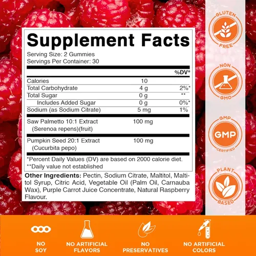 Miniatura 2 de Vitamatic 2 Paquetes de Gomitas de Semillas de Calabaza Sin Azúcar - 3000 mg Equivalentes Por Porción (de Extracto 20:1 y 10:1 de 200 mg) - Hechas