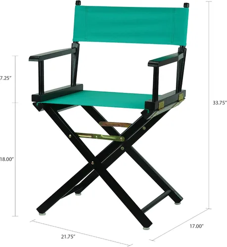 Miniatura 3 de Casual Home - Silla de director de 18.0 in, marco negro con lona verde azulado