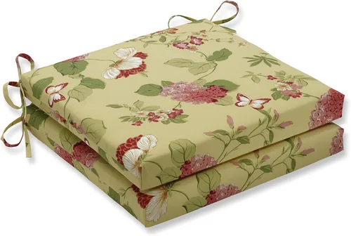 Miniatura 21 de Pillow Perfect Cojín floral brillante para silla de interior/exterior con lazos, 2 unidades, 15.5 x 18.5 pulgadas, azul/naranja Marlow