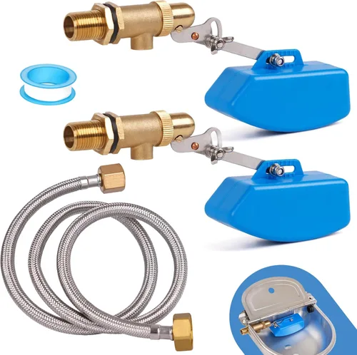 Miniatura 7 de Válvula de flotador de latón de 1/2 pulgada para tanque de agua con manguera, válvula de llenado automático de piscina, válvula de bola de flotador