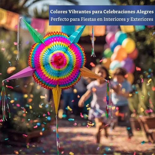Miniatura 7 de Piñata mexicana (grande de 32 pulgadas) – Piñata grande plegable hecha a mano auténtica para fiesta de cumpleaños – Piñatas para cumpleaños años