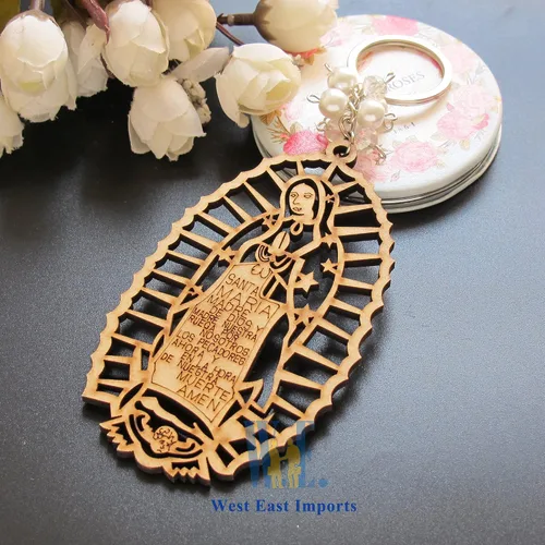 Miniatura 4 de 12 llaveros grabados personalizados con texto en inglés «Our Lady of Guadalupe», recuerdos de la primera comunión, bautizo, evento religioso