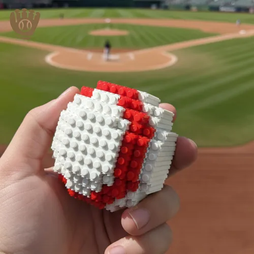 Miniatura 5 de Juego de bloques de construcción 3D de béisbol, pelota y guantes, juguete educativo, perfecto para edades de 14, 15, 16 años en adelante