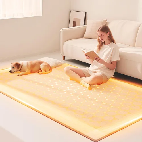 Tapete calefactable de 39 x 78.7 pulgadas, impermeable, con temporizador, calentamiento rápido, calentador debajo de la alfombra para el hogar,
