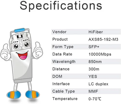 Miniatura 6 de Transceptor SFP H!Fiber 1000Base-SX, módulo SFP LC multimodo 1.25G, Gigabit SFP para HPE ProCurve J4858C/J4858B/J4858A, Ubiquiti UniFi UF-MM-1G