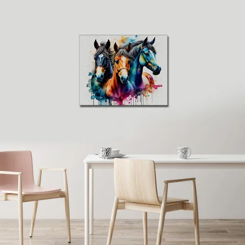 Miniatura 2 de TUMOVO Pintura por números para adultos, kits de pintura acrílica con números, caballos abstractos por números, pintura por números para niños