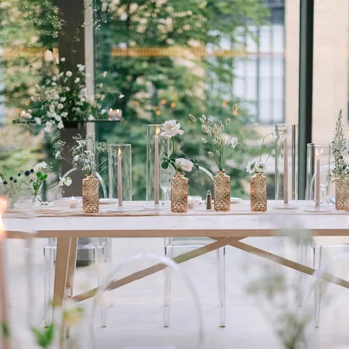 Miniatura 5 de Jarrón de cristal ámbar, paquete de 20 jarrones Living Bud, pequeños jarrones de diamante a granel, mini jarrones de flores para centro de mesa