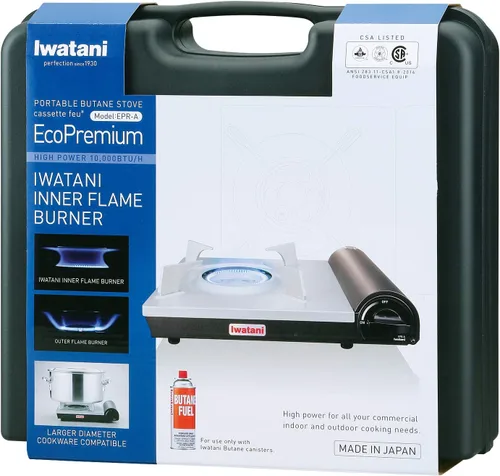 Miniatura 2 de Iwatani America EPR Cassette Feu-EcoPremium - Estufa de butano portátil, color negro