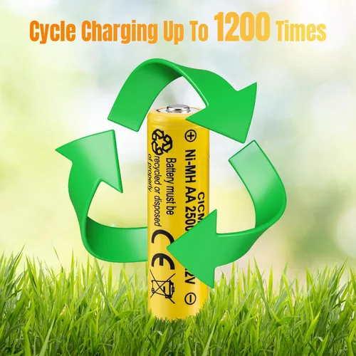 Miniatura 5 de CICMOD Baterías AA recargables 1.2V Ni-MH 2500mAh doble A batería para jardín al aire libre luces solares paquete 8