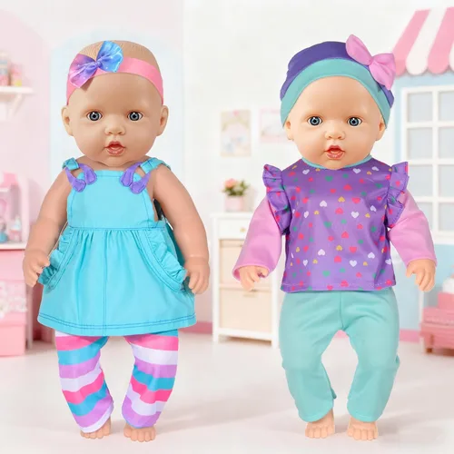 Miniatura 8 de 10 juegos de ropa y accesorios para muñecas que incluyen monos y atuendos para muñecas recién nacidas de 14 a 17 pulgadas (35 a 43 cm)