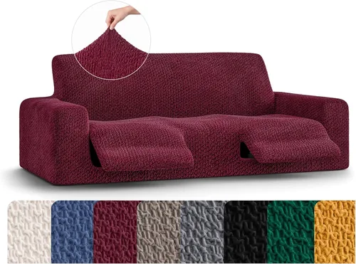 PAULATO BY GA.I.CO. Funda reclinable – Funda de ajuste suave – Protector elástico de muebles reclinables de 1 pieza – Tela de terciopelo lavable a