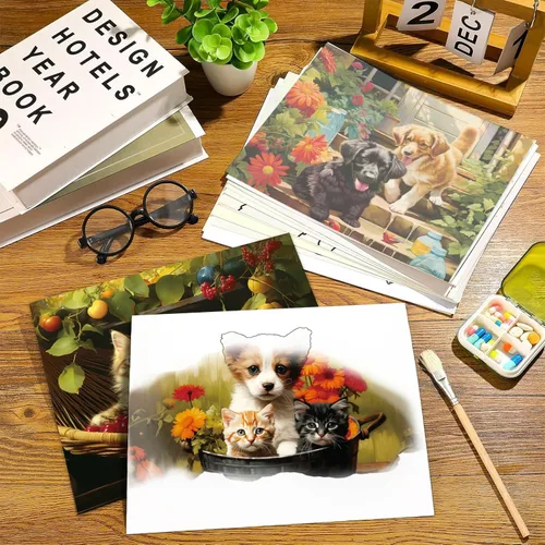Miniatura 5 de ZOIIWA 24 piezas de productos de demencia para ancianos reutilizables, juguetes de pintura al agua, mascotas, perros, gatos, actividades de demencia