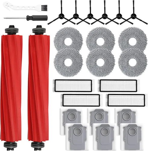 Miniatura 11 de Juego de 8 almohadillas de limpieza para aspiradora robot Roborock QV 35A/Saros 10R/Q Revo/Qrevo S/Qrevo Pro/Qrevo Plus/Qrevo Master/Qrevo