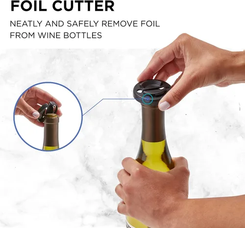 Miniatura 6 de Ivation Juego de regalo de vino todo en uno – Incluye abridor eléctrico de botellas, dispensador aireador, bomba preservadora, 2 tapones de corcho