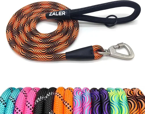 Miniatura 24 de ZALER Correa de cuerda para perro, 4/5/6/10/15/20/30/50 pies con mosquetón, correa resistente para mascotas para perros grandes y medianos
