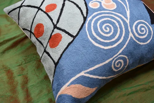 Miniatura 3 de Klimt - Funda de almohada moderna azul para sofá Almohadas contemporáneas azules Cojín de silla moderno abstracto Almohada moderna