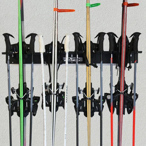 Miniatura 2 de TRAPAWAY Estante de pared Capacidad para 4 pares de esquís o snowboard por Bindings Organizador de garaje para herramientas,