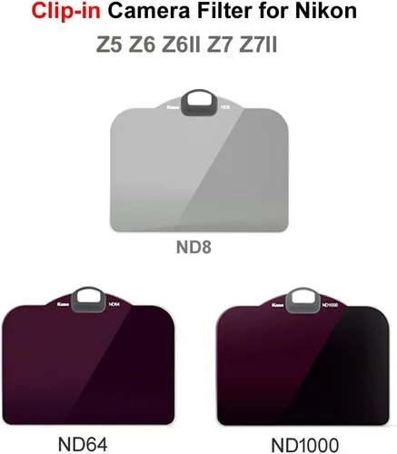 Miniatura 5 de Kase Kit de filtro de clip 3 en 1 ND8 + ND64 + ND1000 filtros ND de densidad neutra compatibles con Nikon Z5 Z6 Z6II Z7 Z7II Z8 Z9 Z montaje cámara