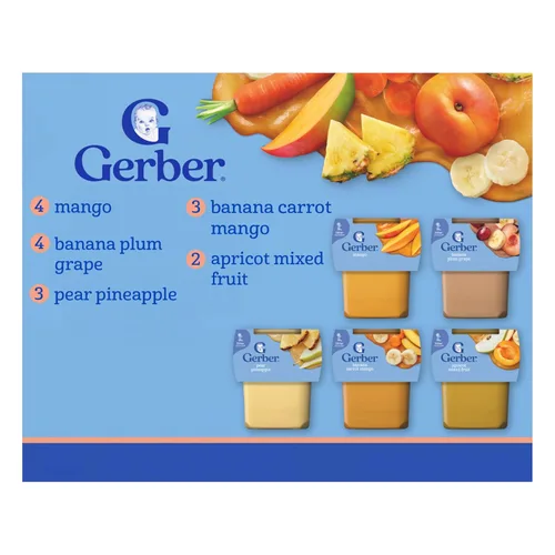 Miniatura 13 de Gerber Mezcla de puré de comida para bebés, desayuno y cena, tinas de puré para bebés, paquete de 16