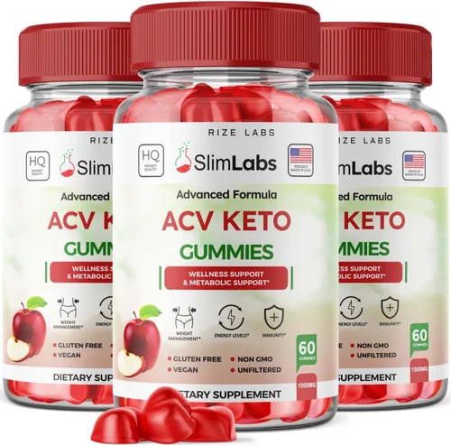 - Slim Labs ACV Keto Gummies para el bienestar y el apoyo metabólico - Gomitas para perder peso - Dieta de grasa del vientre (180 gomitas)