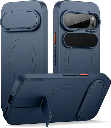 Miniatura 19 de SURITCH Funda para teléfono Google Pixel 9 Pro XL, compatible con MagSafe, funda protectora con cubierta de cámara y soporte de metal ajustable