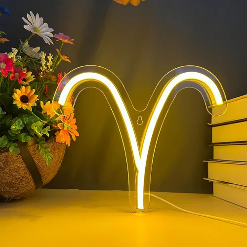 El Letrero de Neón del Horóscopo del Zodiaco, Aries, Letreros de Neón LED para Decoración de Pared, Luces de Neón del Zodíaco Astrológico Hermosas