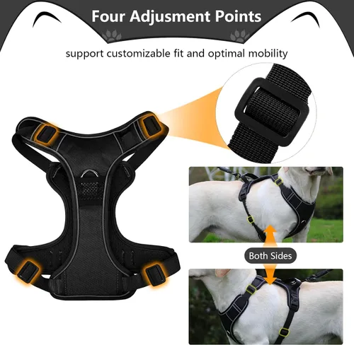 Miniatura 4 de Arnés para perro sin tirones con soporte para Airtag para perros de tamaño mediano, ajustable, a prueba de escapes, sin estrangulamiento y chaleco