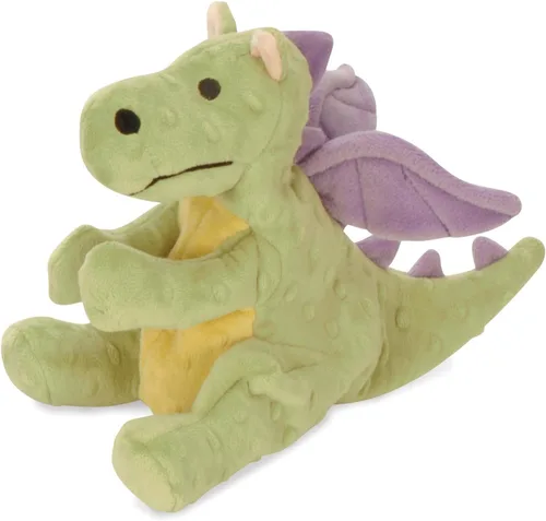 Miniatura 22 de goDog - Juguete de dragón de peluche chirriante para perro, tecnología Chew Guard, color azul claro, tamaño pequeño