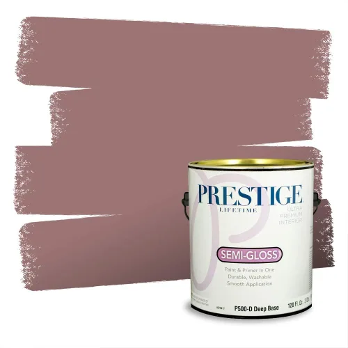 Miniatura 666 de Prestige Paints Pintura exterior e imprimación en uno, 1 galón, plano, coincidencia comparable de Valspar* Amber Rose*
