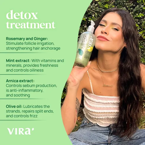 Miniatura 4 de VIRÁ Juego de champú y acondicionador brasileño, sin parabenos, tratamiento hidratante profundo, recuperación del cabello, acción refrescante