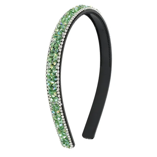 Miniatura 9 de Wecoe Diadema rosa con diamantes de imitación para mujer, diadema de peine con dientes, banda para la cabeza con cuentas brillantes, antideslizante