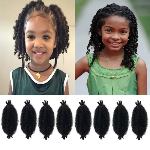 Miniatura 25 de Cabello afro Twist morado degradado de 16 pulgadas, cabello Marley pre-separado para rastas suaves, cabello trenzado Marley Twist Ombre Kinky Spring