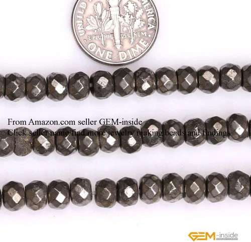 Miniatura 2 de GEM-Inside Roundell - Cuentas espaciadoras sueltas de cristal natural facetado para soporte, collar, aretes, hacer adultos de 15 pulgadas