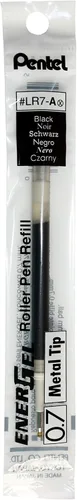 Miniatura 4 de Pentel - Tinta de recarga para bolígrafo de gel líquido EnerGel, (0.7mm), punta de metal, tinta negra, caja de 12 (LR7-A)