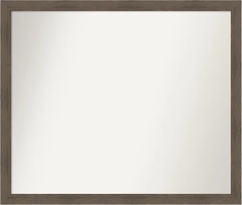 Miniatura 403 de Amanti Art Espejo de pared personalizado no biselado (24 x 27 pulgadas), marco estrecho de nogal chipre - varios tamaños personalizados - Espejo